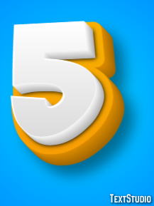 Number 5 Text Sticker