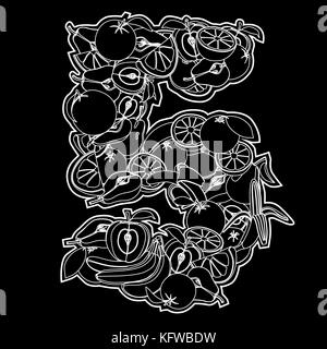 Orange Fruit Number Five Orange In The Shape Of Number 5 Vector Orange Fruit Number Five Orange In The Shape Of Number 5 Vector