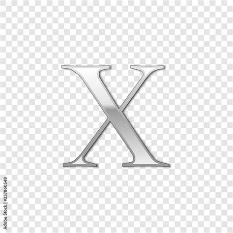 Silver Roman Numeral Number 10 X Ten In Alphabet Vector Image Silver Roman Numeral Number 10 X Ten In Alphabet Vector Image